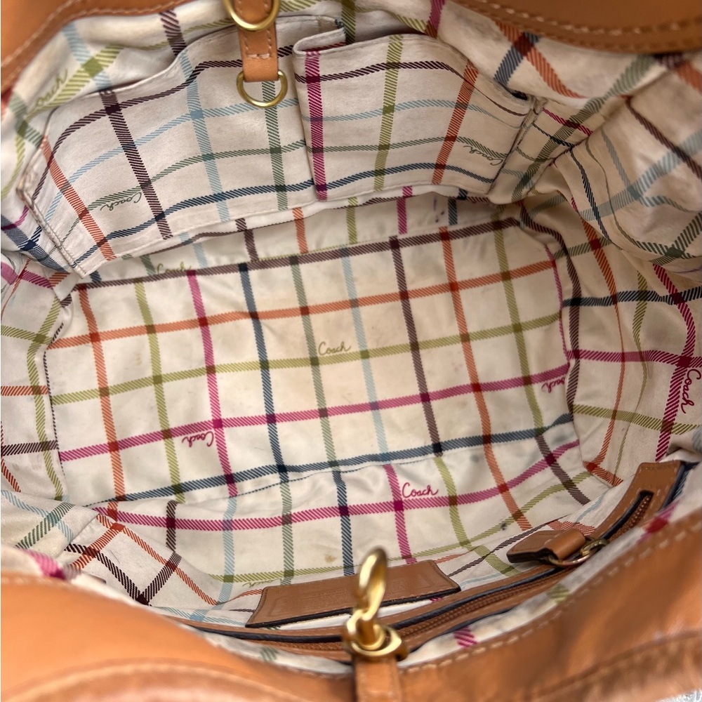 Vintage Coach Tan Leather Ergo Pleated Hobo Satchel 12240 - Picture 8 of 11